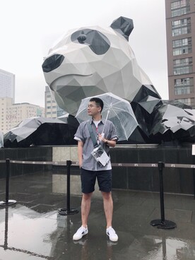 「UNIQUE（ユニーク）のアイテム」を使った、阿承Achinさん（メンズ・178cm）の秋コーディネート