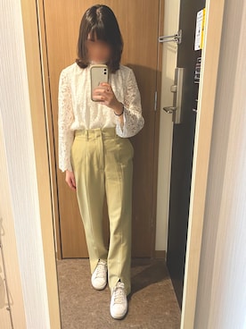 「UNTITLED（アンタイトル）のアイテム（シャツ/ブラウス）」を使った、まるめるさん（レディース・152cm）の春コーディネート