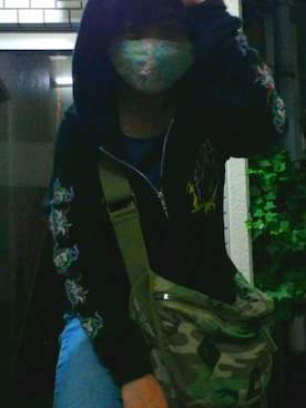 「Denim & Supply Ralph Lauren（デニムアンドサプライラルフローレン）のアイテム（バッグ）」を使った、猫山文楽拳@あと59日で矢掛に移住さん（レディース・154cm）の秋コーディネート