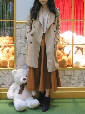 「H&M（エイチ・アンド・エム）のアイテム（チェスターコート）」を使った、Silvia 🇹🇼さん（レディース・153cm）の冬コーディネート
