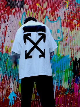 「OFF-WHITE」｜「アイテム（スラックス）」を使った、かんたさん（メンズ・178cm）の秋コーディネート