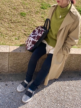 「ピスタチオ」｜「アイテム（トレンチコート）」を使った、 ｱ ﾔ ﾅ .さん（レディース・151cm）の春コーディネート