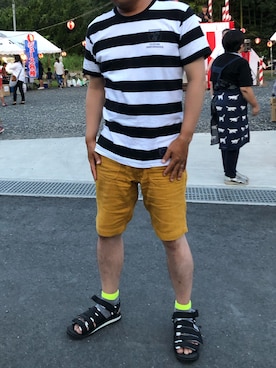 「M&M（エムアンドエム）のアイテム（トップス）」を使った、K.S.さん（メンズ・170cm）の夏コーディネート