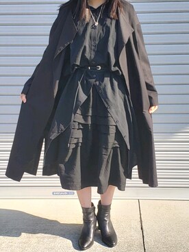 「お洒落好きな人と繋がりたい」｜「アイテム（ブーツ）」を使った、CCさん（レディース・154cm）の冬コーディネート