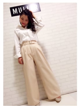 「MULLER（ミューラー）のアイテム（パンツ）」を使った、ChiEmiさん（レディース・155cm）の冬コーディネート