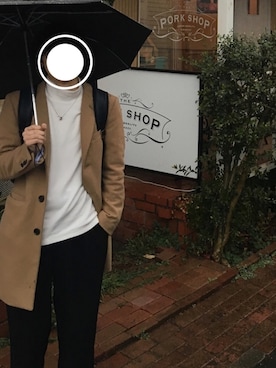 「チェスターコート キャメル」｜Eddieさん（メンズ・168cm）の春コーディネート