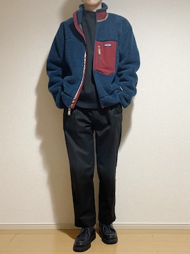 「patagonia」｜「アイテム（スラックス）」を使った、Eddieさん（メンズ・168cm）の冬コーディネート