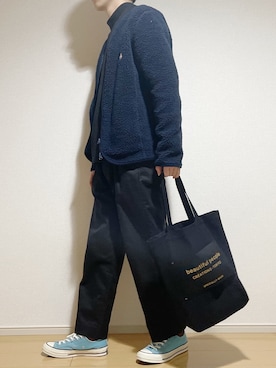「Vincent et Mireille（バンソンエミレイユ）のアイテム（ブルゾン）」を使った、Eddieさん（メンズ・168cm）の冬コーディネート