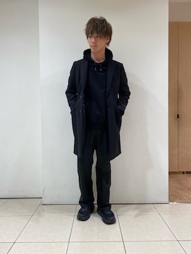 「NANO universe（ナノユニバース）のアイテム（チェスターコート）」を使った、nano・universe ルミネ北千住 Mensさん（メンズ・170cm）の冬コーディネート