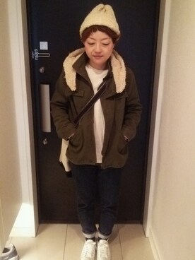 「SM2（エスエムツー）のアイテム（ジャケット/アウター）」を使った、まゆみんさん（レディース・153cm・30代）の冬コーディネート