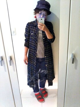 「n100（エヌワンハンドレッド）のアイテム」を使った、まゆみんさん（レディース・153cm）の夏コーディネート