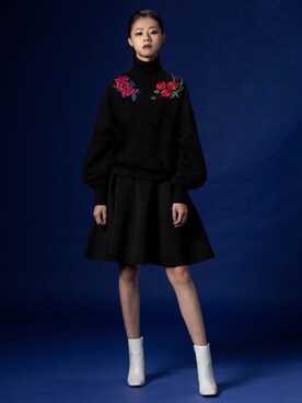 「Abercrombie&Fitch（アバークロンビーアンドフィッチ）のアイテム（スカート）」を使った、Chloe.Anさん（レディース・165cm）の秋コーディネート