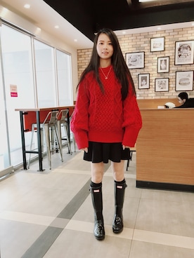 「Abercrombie&Fitch（アバークロンビーアンドフィッチ）のアイテム（スカート）」を使った、Chloe.Anさん（レディース・165cm）の秋コーディネート