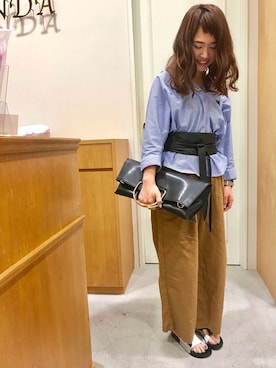 「RANDA（ランダ）のアイテム（バッグ）」を使った、yunaさん（レディース・152cm）の夏コーディネート