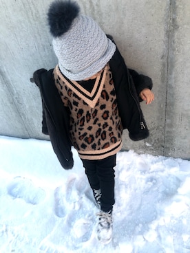 「ZARA KIDSのアイテム（その他アウター）」を使った、ＹＫさん（キッズ・130cm）の冬コーディネート