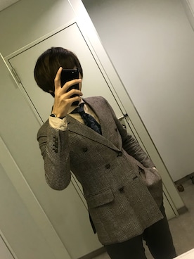 「アイテム（スーツジャケット）」を使った、ヒークンさん（メンズ・180cm）の冬コーディネート