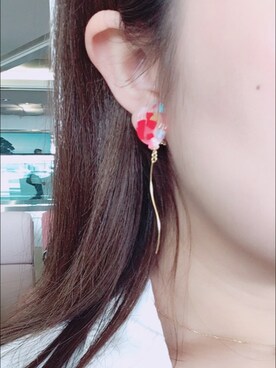 「アイテム（イヤリング）」を使った、ゆきこさん（レディース・160cm・20代）の夏コーディネート