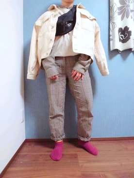 「cepo.」｜「アイテム（デニムジャケット）」を使った、ふうさん（レディース・157cm）の冬コーディネート