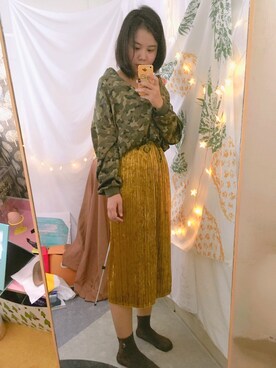 「stradivarius（ストラディバリウス）のアイテム（ブルゾン）」を使った、鸭毛妹Laylaさん（レディース・163cm）の秋コーディネート
