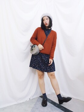 「stradivarius（ストラディバリウス）のアイテム（ワンピース/ドレス）」を使った、鸭毛妹Laylaさん（レディース・163cm）の冬コーディネート