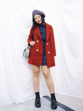 「stradivarius（ストラディバリウス）のアイテム（ワンピース/ドレス）」を使った、鸭毛妹Laylaさん（レディース・163cm）の冬コーディネート