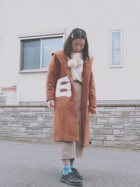 「no brand（ノーブランド）のアイテム（モッズコート）」を使った、鸭毛妹Laylaさん（レディース・163cm）の冬コーディネート