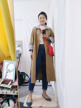 「MONKI（モンキ）のアイテム（バッグ）」を使った、鸭毛妹Laylaさん（レディース・163cm）の春コーディネート