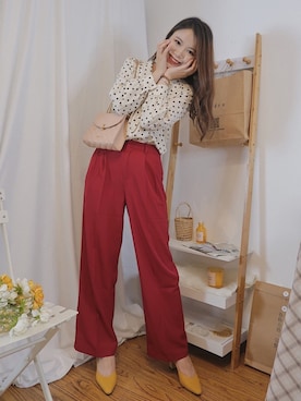 「PAPRIKA（パプリカ）のアイテム」を使った、鸭毛妹Laylaさん（レディース・163cm）の春コーディネート