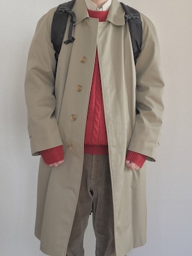 「アイテム（ステンカラーコート）」を使った、horihori0210さん（メンズ・178cm）の冬コーディネート