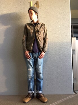 「ENTRY SG（エントリーエスジー）のアイテム」を使った、くるまやさん（メンズ・165cm）の冬コーディネート