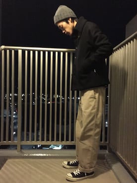 「Yarmo（ヤーモ）のアイテム（その他アウター）」を使った、くるまやさん（メンズ・165cm）の冬コーディネート