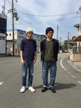 「ENTRY SG（エントリーエスジー）のアイテム」を使った、くるまやさん（メンズ・165cm）の春コーディネート