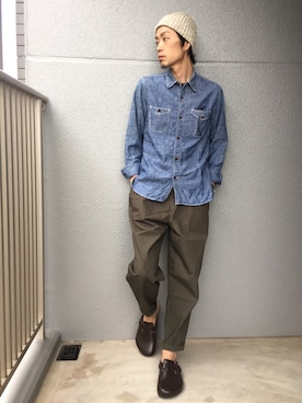 「FADELESS（フェイドレス）のアイテム」を使った、くるまやさん（メンズ・165cm）の春コーディネート