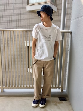 「ROGAN（ローガン）のアイテム」を使った、くるまやさん（メンズ・165cm）の春コーディネート