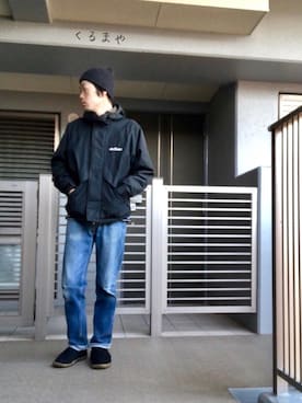 「WILD THINGS（ワイルドシングス）のアイテム（その他アウター）」を使った、くるまやさん（メンズ・165cm）の冬コーディネート