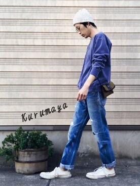 「MIXTA（ミクスタ）のアイテム」を使った、くるまやさん（メンズ・165cm）の春コーディネート