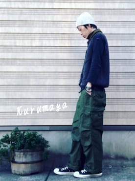 「M65」｜くるまやさん（メンズ・165cm）の春コーディネート