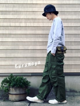 「M65」｜くるまやさん（メンズ・165cm）の春コーディネート