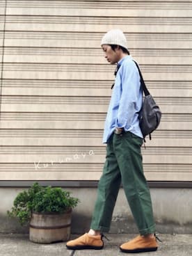 「エアモック」｜くるまやさん（メンズ・165cm）の春コーディネート