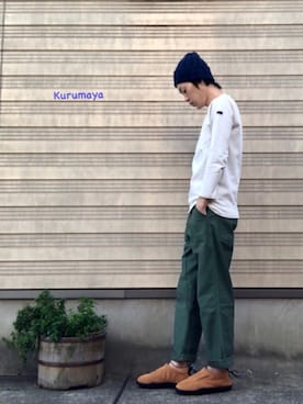 「エアモック」｜くるまやさん（メンズ・165cm）の春コーディネート