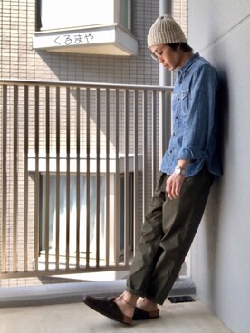 「FADELESS（フェイドレス）のアイテム」を使った、くるまやさん（メンズ・165cm）の春コーディネート