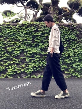 「LEMINOR（ルミノール）のアイテム」を使った、くるまやさん（メンズ・165cm）の春コーディネート