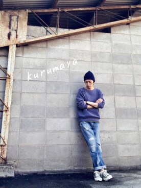 「MIXTA（ミクスタ）のアイテム」を使った、くるまやさん（メンズ・165cm）の春コーディネート