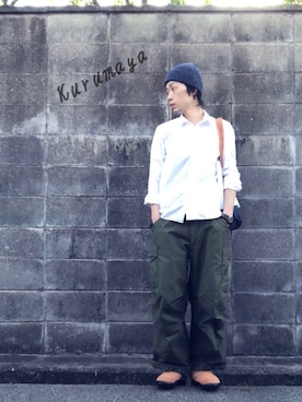 「エアモック」｜くるまやさん（メンズ・165cm）の春コーディネート