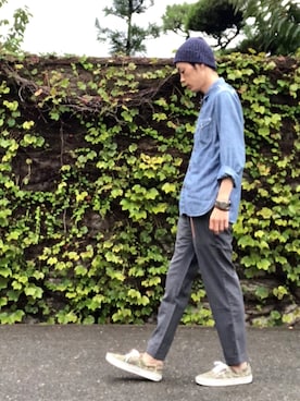 「ARBRE（アルブル）のアイテム」を使った、くるまやさん（メンズ・165cm）の秋コーディネート