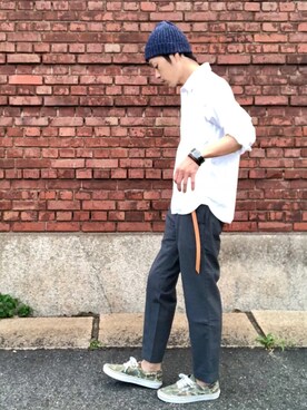 「ARBRE（アルブル）のアイテム」を使った、くるまやさん（メンズ・165cm）の秋コーディネート