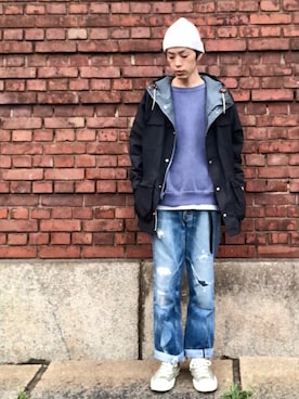 「MIXTA（ミクスタ）のアイテム」を使った、くるまやさん（メンズ・165cm）の秋コーディネート