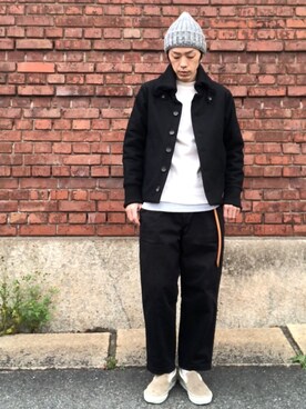 「LEMINOR（ルミノール）のアイテム」を使った、くるまやさん（メンズ・165cm）の秋コーディネート