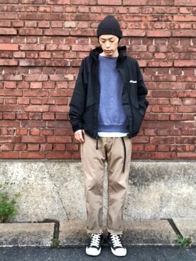 「MIXTA（ミクスタ）のアイテム」を使った、くるまやさん（メンズ・165cm）の秋コーディネート