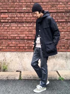 「FOB FACTORY（エフオービーファクトリー）のアイテム（その他パンツ）」を使った、くるまやさん（メンズ・165cm）の冬コーディネート